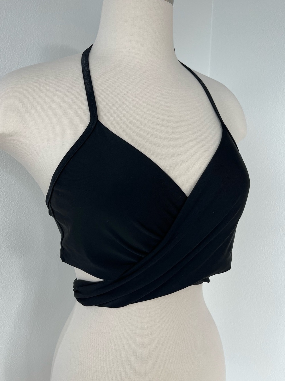 Aerie Black Wrap-Style Halter Bikini Top
